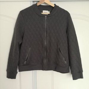 Pact Organic Cotton Gray Storm Quilted Bomber Jacket